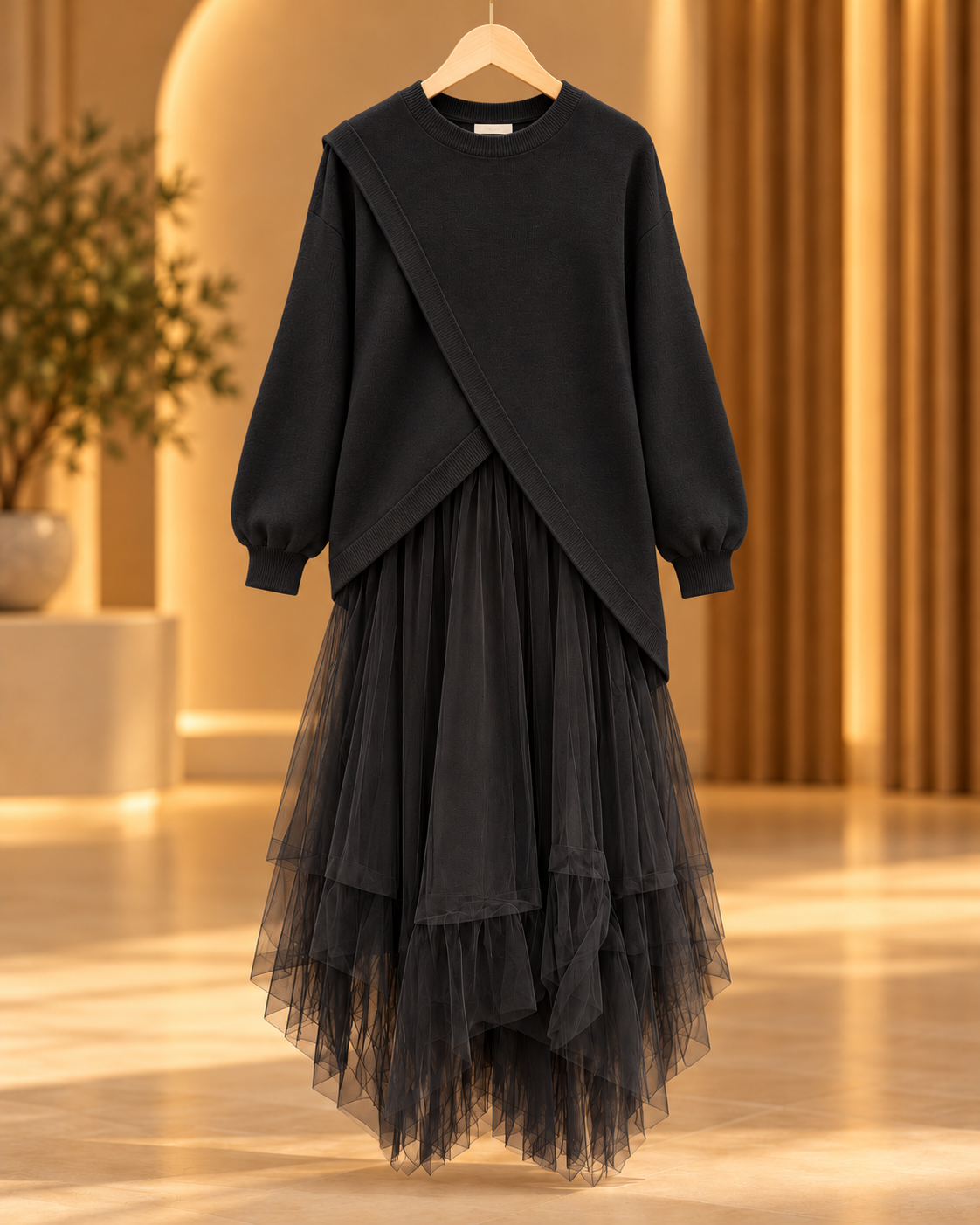 Vestido punto tull