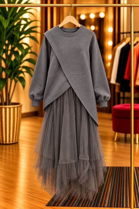 Vestido punto tull
