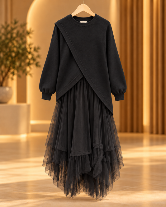 Vestido punto tull